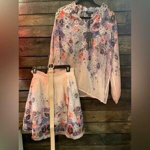 Beulah top, skirt and belt set